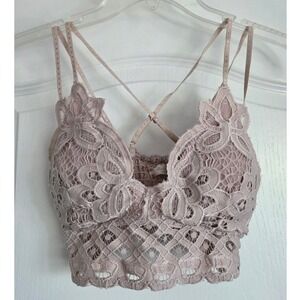 Altar'd‎ State Lace Bralette Adjustable Strap Smock Back Baby Doll Top Sz S